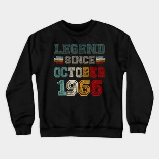 57 Years Old Legend Since October 1966 57th Birthday Crewneck Sweatshirt